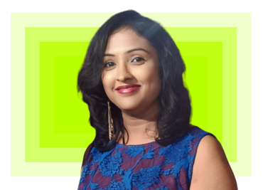 Lekhana in floral dress